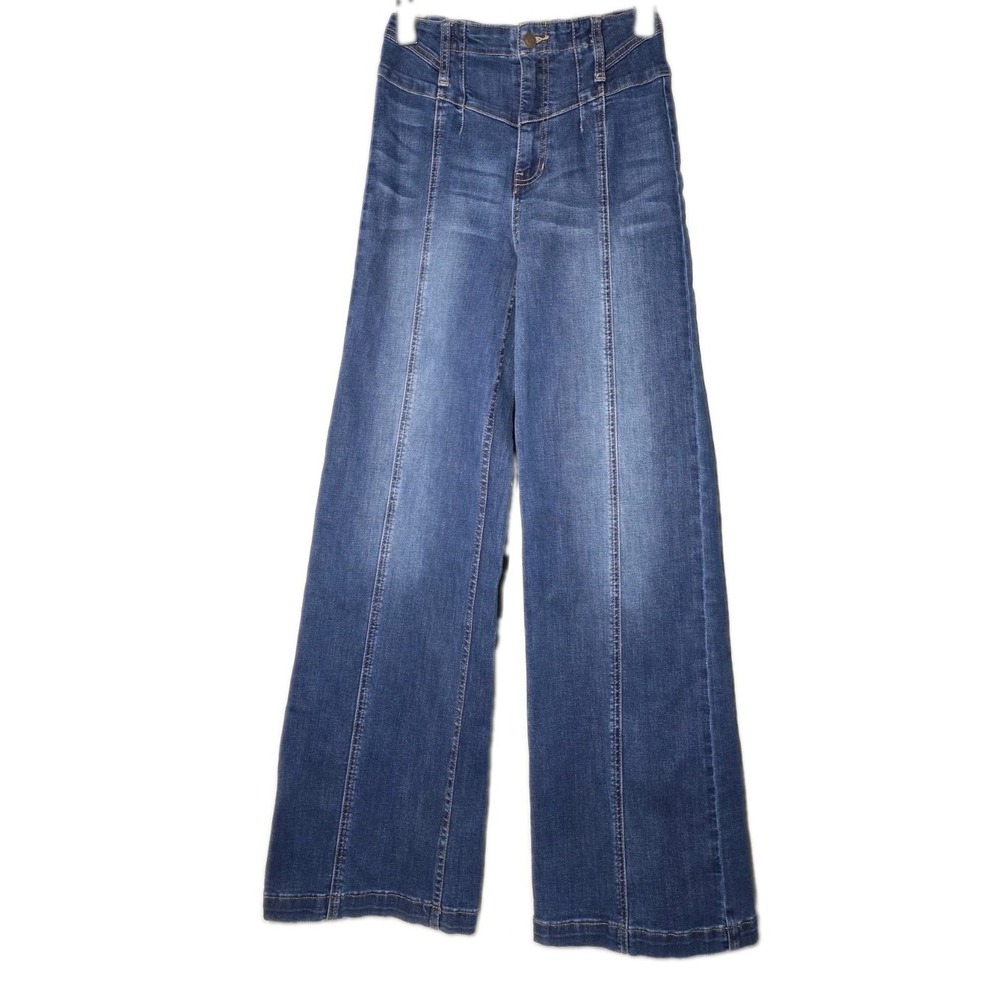 Altard State Wide Leg High Rise Women's Denim Light Wash Blue Jeans Size 26